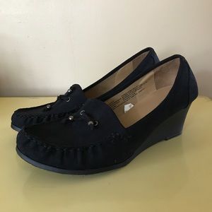 Suede Loafer Wedge